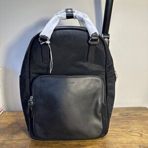 Lo & Sons Rowledge Backpack Black Exterior / gold /Lavender purple Interior